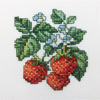 RTO Juego de punto de cruz "Wild strawberries" h251, patrón de conteo, 10x10 cm