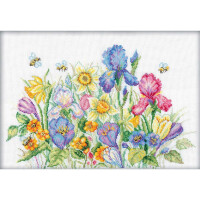 RTO counted Cross Stitch Kit "Garden flowers" M095, 35x25 cm, DIY