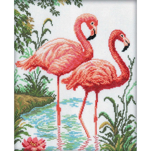 RTO Juego de punto de cruz "Flamingo" m106, patrón de conteo, 26x31 cm