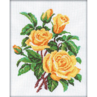RTO counted Cross Stitch Kit "Yellow Roses" M143, 20x25 cm, DIY