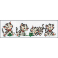 rto set de point de croix "Quatre chatons" m160, motif de chiffres, 33x10 cm