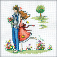 RTO counted Cross Stitch Kit "Couple in nature" M164, 20x20 cm, DIY