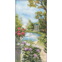 RTO counted Cross Stitch Kit "Summerhouse by the water" M233, 24x47 cm, DIY