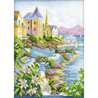 RTO counted Cross Stitch Kit "Town By The Sea" M248, 25x35 cm, DIY
