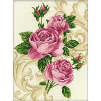 RTO counted Cross Stitch Kit "Ornament-Roses" M257, 27x36 cm, DIY