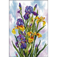 RTO Set punto croce "Watercolor Iris" m287, motivo di conteggio, 24x35 cm