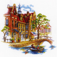 rto kruissteek set "Tour door Amsterdam" m293, telpatroon, 25x25 cm
