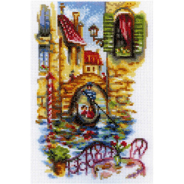 RTO counted Cross Stitch Kit "Picturesque canals of Venice" M294, 15x23 cm, DIY