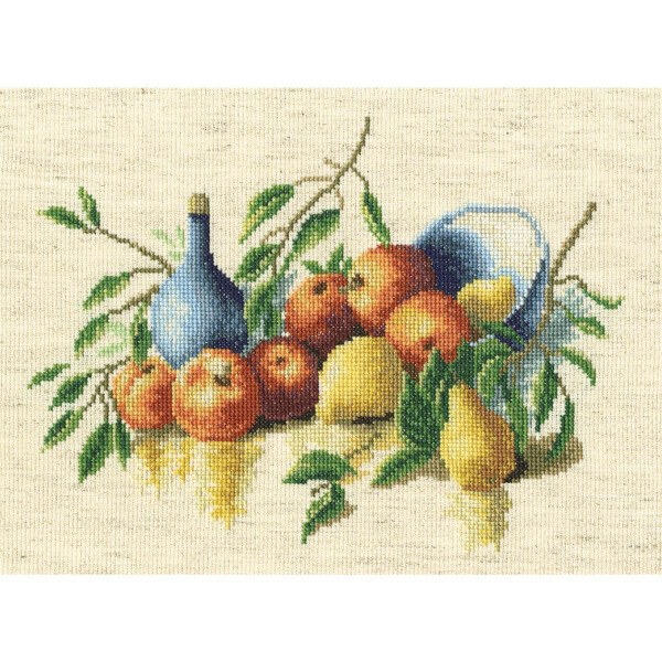 rto kruissteek set "Stilleven met vruchten" m354, telpatroon, 22x16 cm
