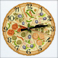 RTO counted Cross Stitch Kit clock "Bon Appetit" M40010, 20x20 cm, DIY
