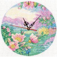 RTO counted Cross Stitch Kit clock "Bloomy garden" M40013, 26x26 cm, DIY