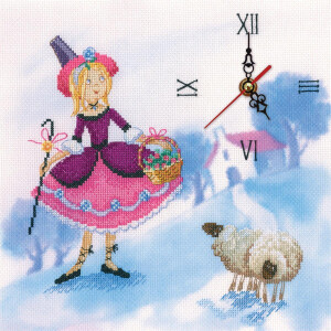 RTO counted Cross Stitch Kit clock "Shepherd girl...