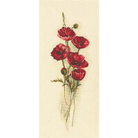 RTO counted Cross Stitch Kit "Oriental Poppies" M449, 15x43 cm, DIY