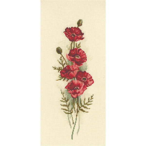 RTO counted Cross Stitch Kit "Oriental Poppies" M450, 15x43 cm, DIY