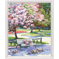 RTO counted Cross Stitch Kit "Spring in the park" M486, 20x26 cm, DIY