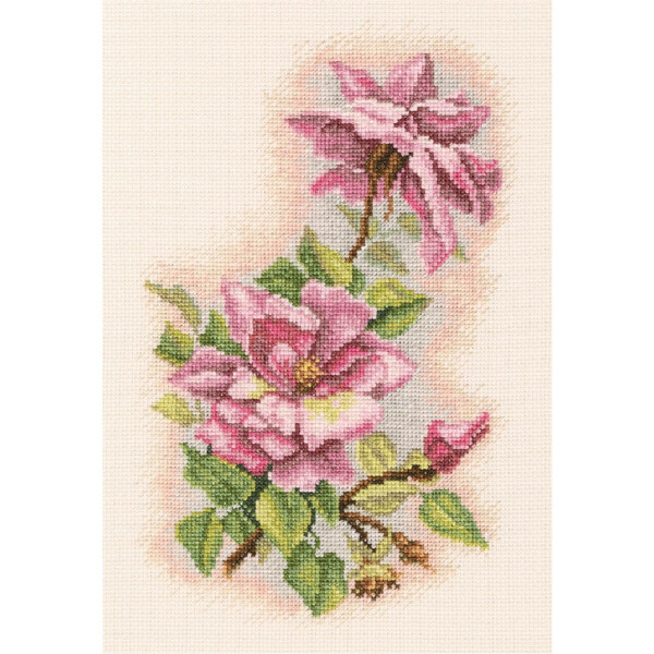 RTO counted Cross Stitch Kit "Silk roses" M524, 16x24 cm, DIY