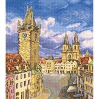 RTO counted Cross Stitch Kit "Old town square" M536, 27x31 cm, DIY