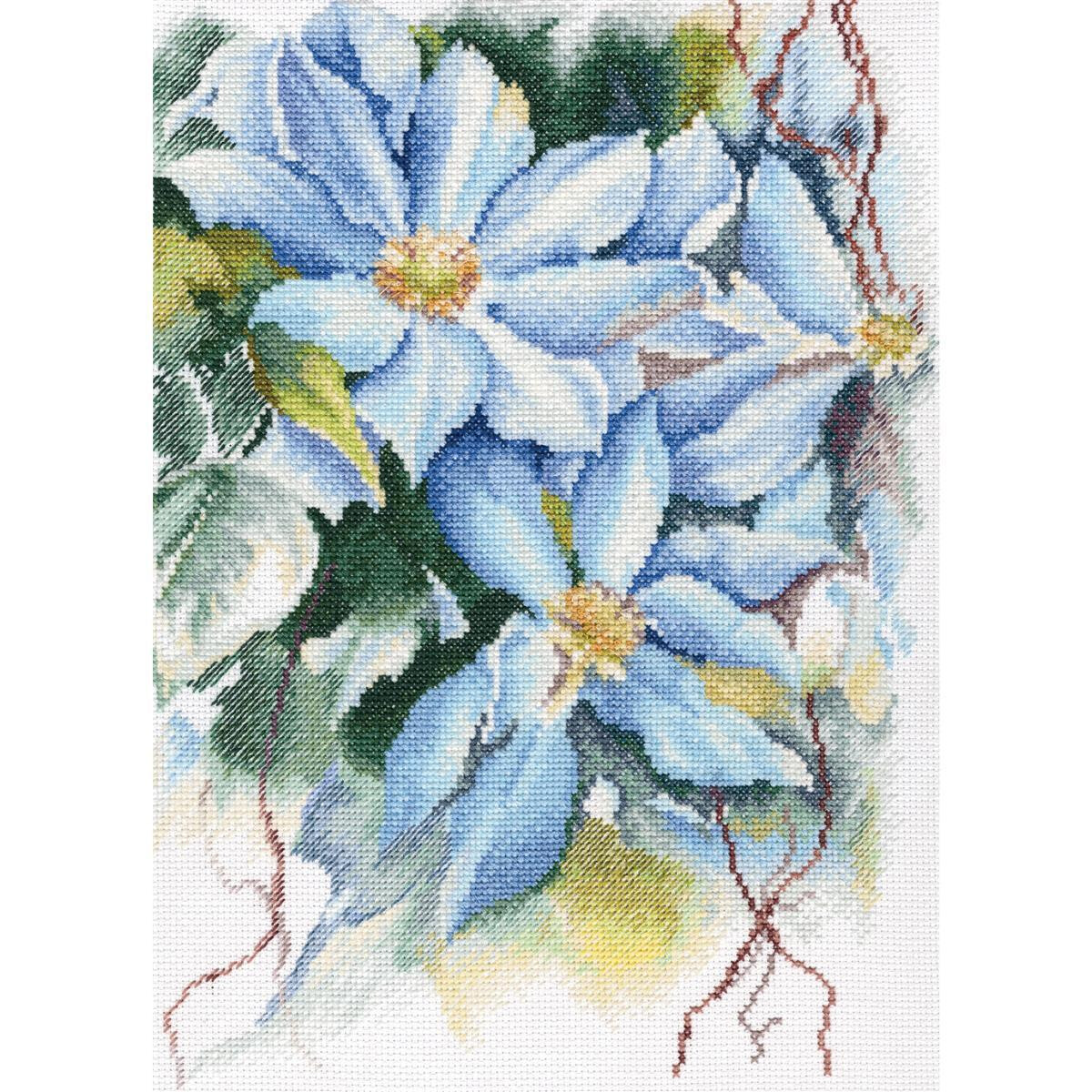 RTO counted Cross Stitch Kit "Blue clematis"...