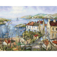 RTO counted Cross Stitch Kit "Calm town by the sea" M554, 35,5x28,5 cm, DIY