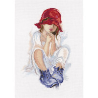 RTO counted Cross Stitch Kit "Girl dreaming" M556, 18x28,5 cm, DIY