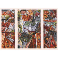 RTO counted Cross Stitch Kit "The roofs" M558, 35,5x25,5 cm, DIY