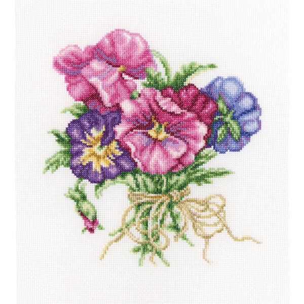 RTO counted Cross Stitch Kit "Violets bouquet" M565, 19x21,5 cm, DIY