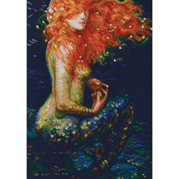 RTO counted Cross Stitch Kit "Red mermaid" M596, 25,5x36 cm, DIY