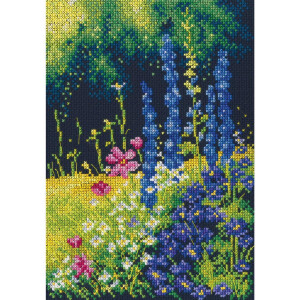 RTO counted Cross Stitch Kit "Delphinium and...