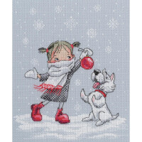 RTO counted Cross Stitch Kit "Dancing with snowflakes" M652, 17x21 cm, DIY