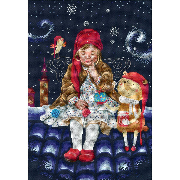 RTO counted Cross Stitch Kit "Fairy tales on the roofs" M656, 25x35 cm, DIY