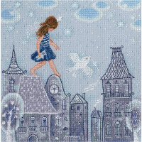 RTO counted Cross Stitch Kit "Fairy tales live on the roofs" M662, 24x24 cm, DIY