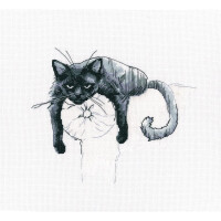 RTO Juego de punto de cruz "Gato negro" m666, dibujo para contar, 22,5x18,5 cm