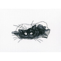 RTO counted Cross Stitch Kit "Among black cats" M667, 13,5x8 cm, DIY