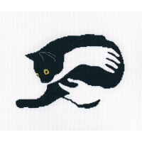 RTO Juego de punto de cruz "Gato negro" m669, dibujo para contar, 20,5x14 cm