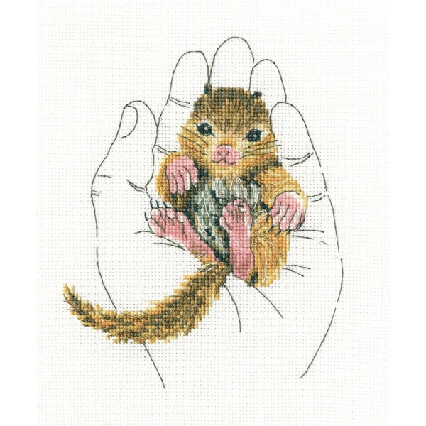 RTO counted Cross Stitch Kit "Warmth in palms" M696, 12,5x16 cm, DIY