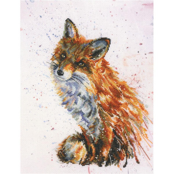 RTO counted Cross Stitch Kit "Foxy" M70019, with printed background 22x29 cm, DIY