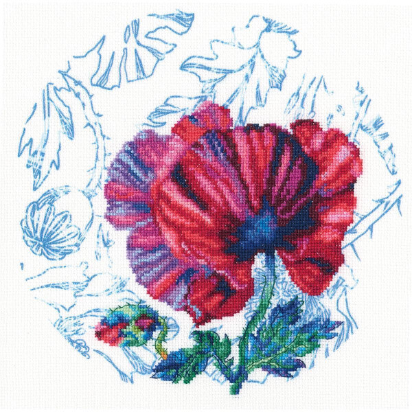 RTO counted Cross Stitch Kit "Scottish water colours" M70037, with printed background 21x21 cm, DIY