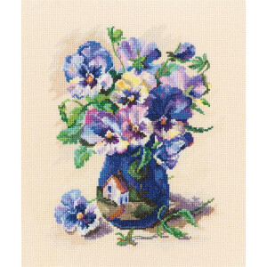 RTO counted Cross Stitch Kit "Pansies in torquay...