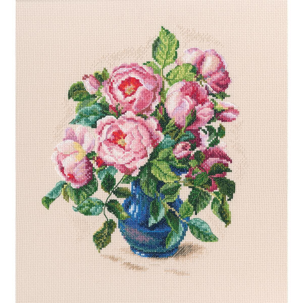 RTO counted Cross Stitch Kit "Tender rose buds" M720, 20.5x25.5 cm, DIY