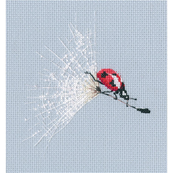 RTO counted Cross Stitch Kit "On the dandelions parachute" M756, 11x12.5 cm, DIY