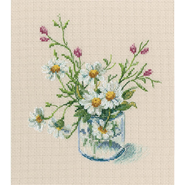 RTO counted Cross Stitch Kit "Warm peace of the bloomy summer" M773, 17x17.5 cm, DIY