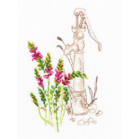 ensemble point de croix rto "Herbes fleuries" m775, motif numéroté, 9x15,5 cm