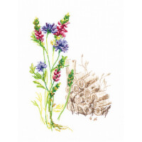 rto set point de croix "Herbes fleuries" m778, motif numéroté, 11x16 cm