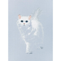 RTO Juego de punto de cruz "White cat" m780, patrón de conteo, 17.5x28 cm