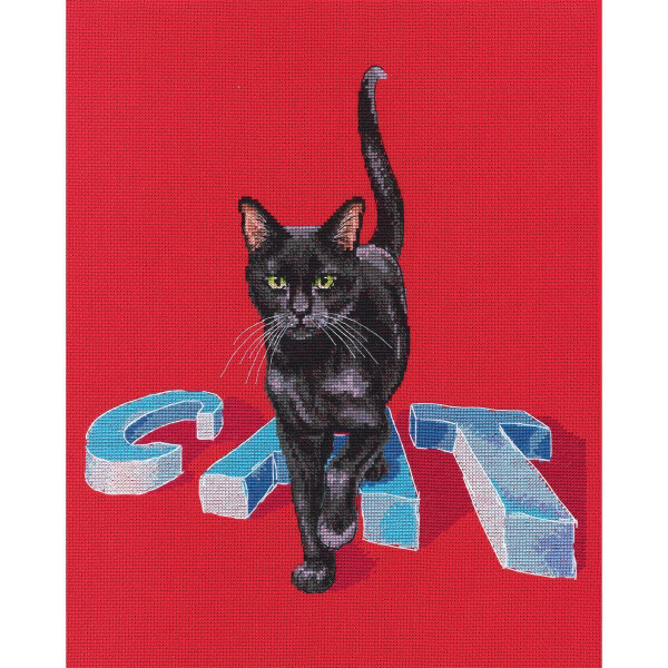 RTO counted Cross Stitch Kit "Cat" M794, 29x30 cm, DIY