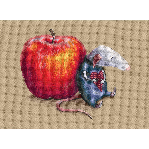RTO counted Cross Stitch Kit "Mouse in love" M799, 14x20 cm, DIY