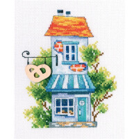 RTO counted Cross Stitch Kit with plywood form "My sweet home" MBE9008, 12x15 cm, DIY