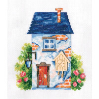 RTO counted Cross Stitch Kit with plywood form "My sweet home" MBE9009, 12,5x15 cm, DIY