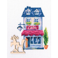 RTO counted Cross Stitch Kit with plywood form "My sweet home" MBE9011, 10,5x15 cm, DIY