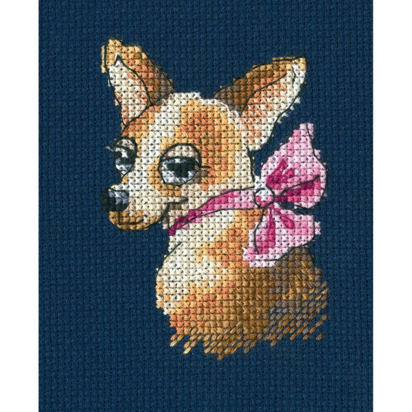 RTO counted Cross Stitch Kit with plywood form "Coquette" MBE9016, 6,5x8,5 cm, DIY